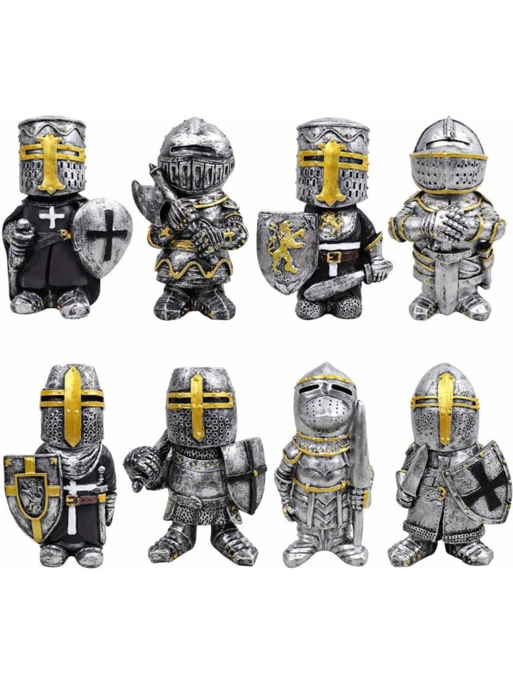 Medieval Knight Statue - Garden Gnome Figurine, Outdoor Lawn Art Decor, Templar